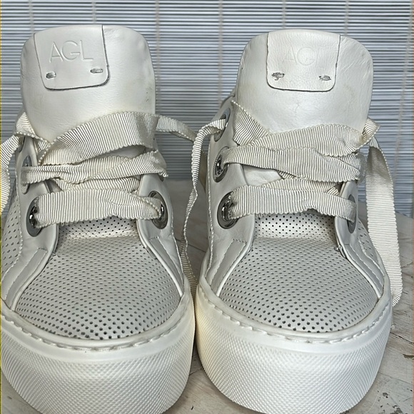 AGL leather perforated platform sneakers 37 7 - Picture 12 of 14